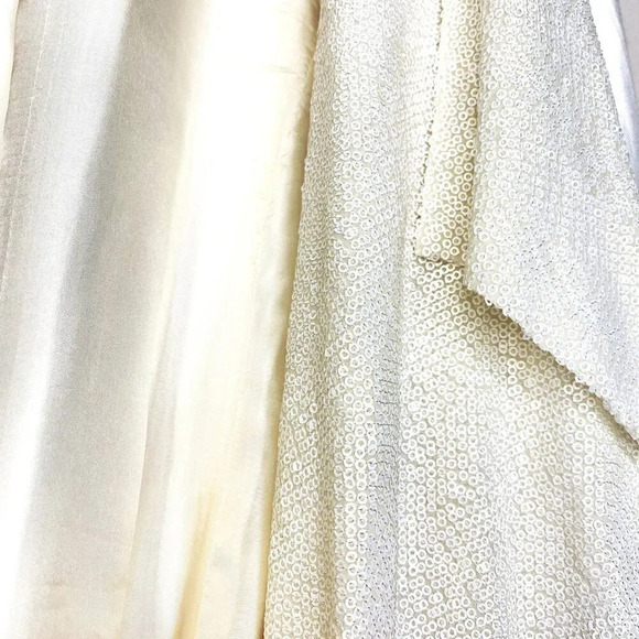 Sachin + Babi Medium Silk Blend Sequin Embellished Sleeveless Blouse Tie Front - Picture 5 of 12